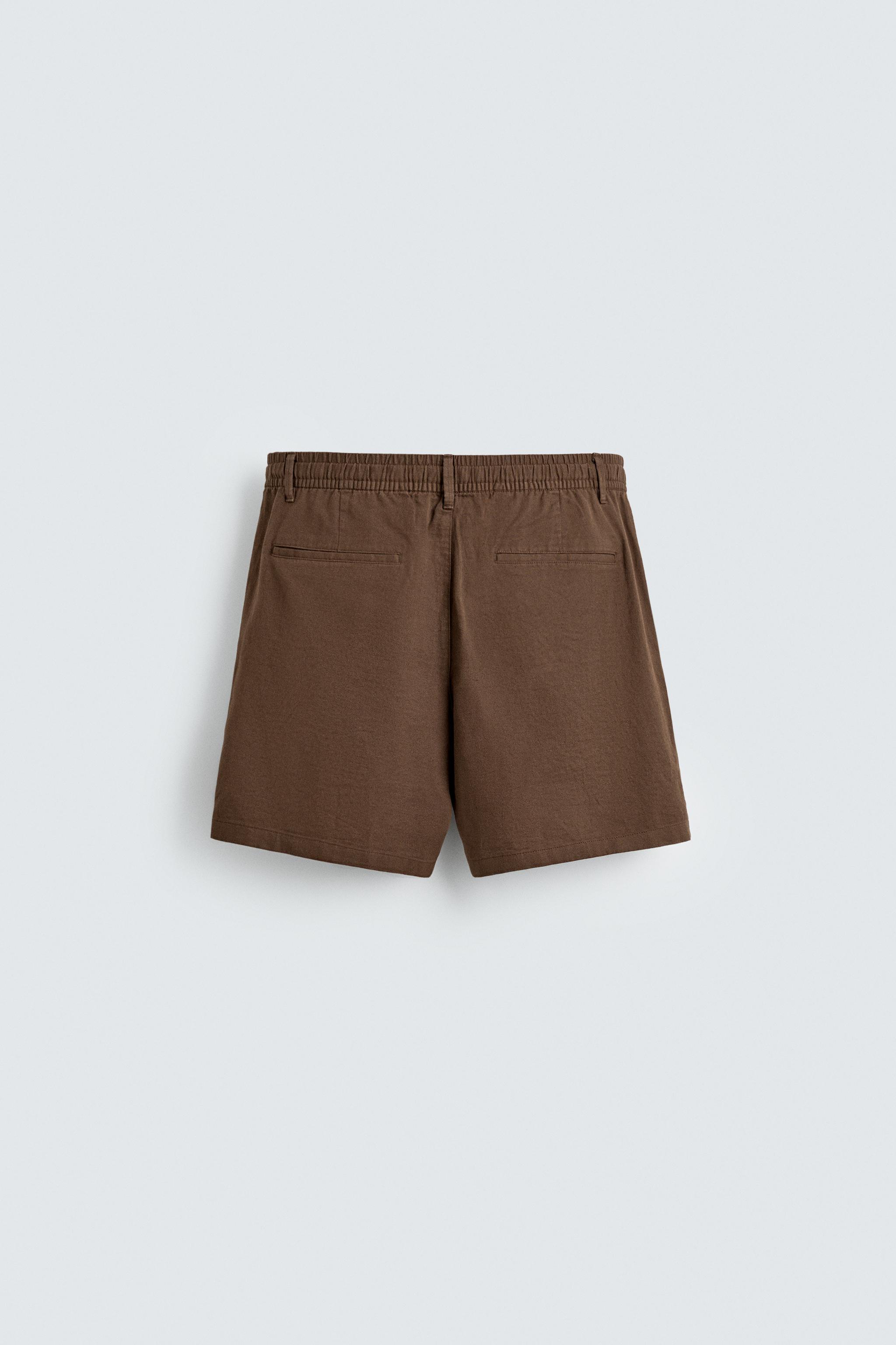 COTTON-LINEN RELAXED FIT SHORTS